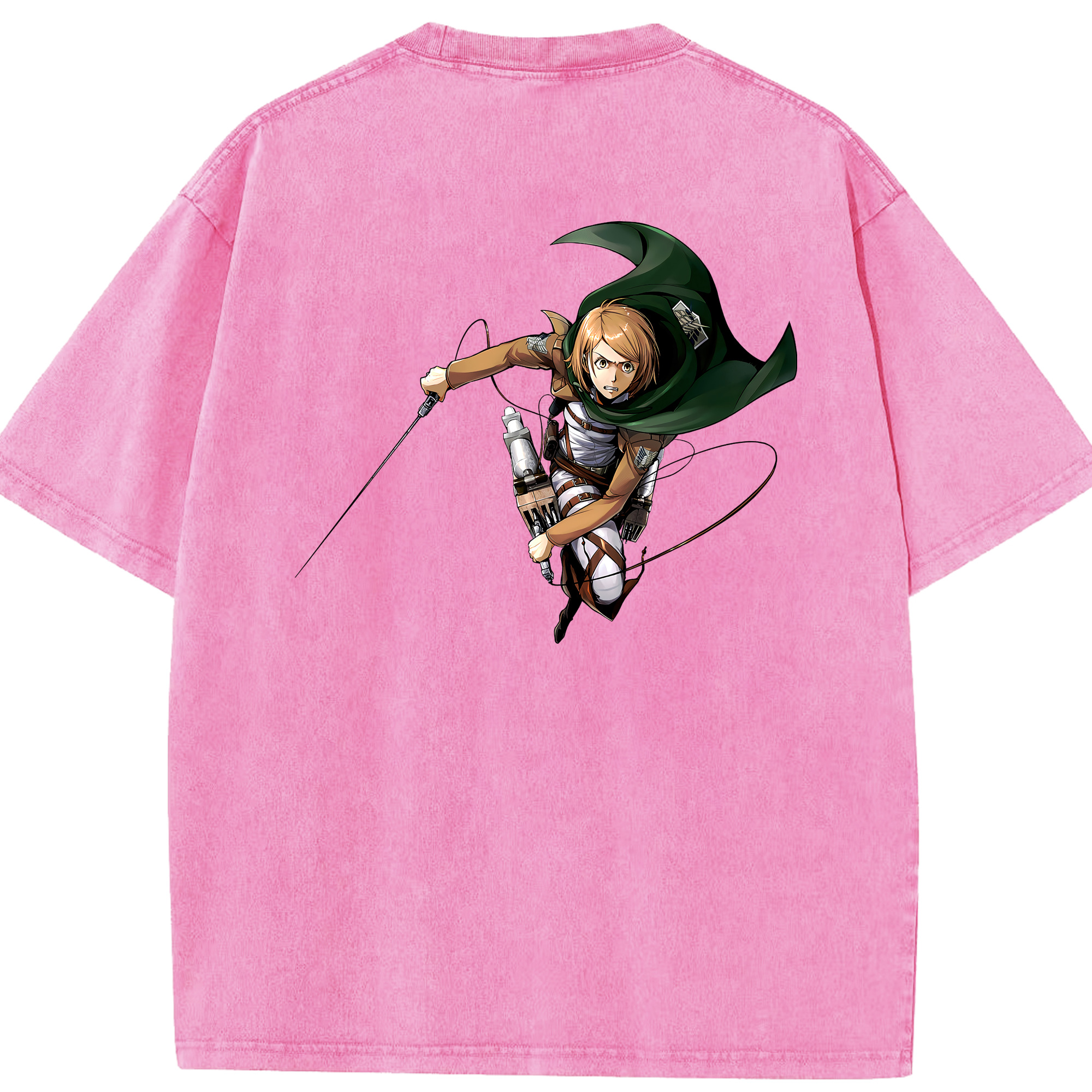 （画像用） 進撃の巨人 ペトラ·ラル Attack on Titan Petra Rall 綿100% ヴィンテージ風 半袖Tシャツ（背面プリント）